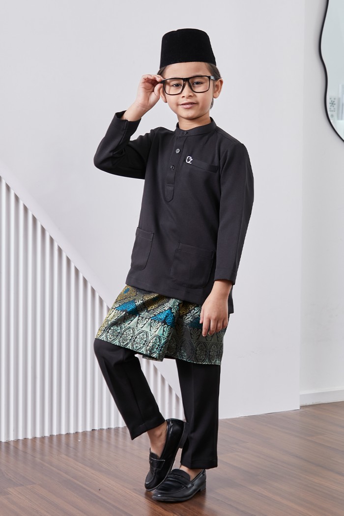 Baju Melayu Yusoff Kids - Exclusive Black